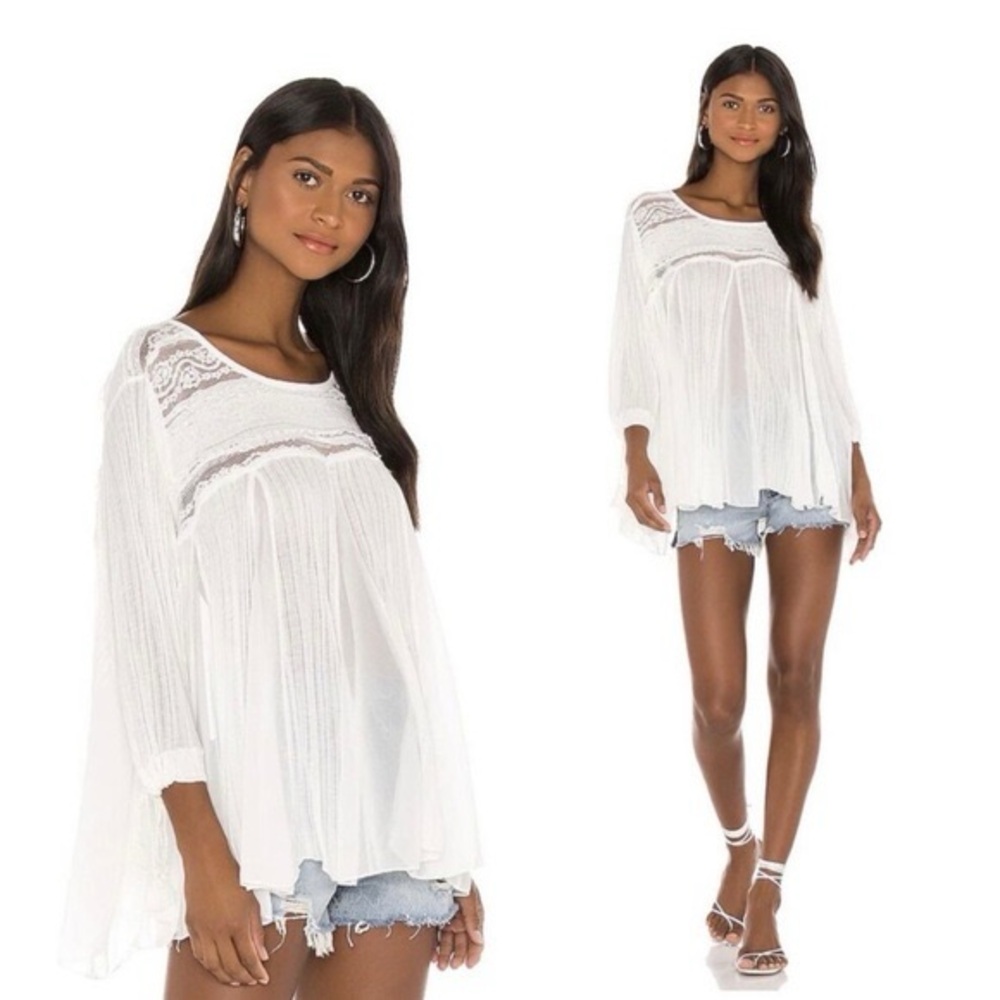 NWT Free People Penny Lane Boho Lace Trapeze Tunic Top Size S - Picture 14 of 14